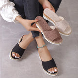 Casual Wedge Slippers for Women 2023 Summer Non Slip Platform Sandals Woman Open Toe Comfortable Female Slipper Plus
