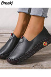 Comfortable Leather Summer Shoes Women Black Flats Soft Bottom Oxford Shoes Female Flats Leisure Loafers Moccasins