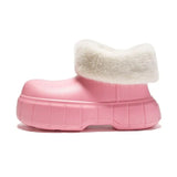 yellow Winter Plush Boots Women New Fashion Waterproof Furry Cotton Shoes Outdoor Cozy Fuzzy Shoes Thick Sole Cotton