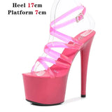 New Brand Women Sandals Summer Shoes Sexy Thick High Heels Platform Dress Party Wedding Shoes Woman Pumps Stripper
