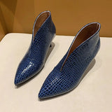 Spring and Autumn New Fashion Solid Color Plaid Leather Top Pointed V-shaped Outwear Women High Heels Women's