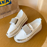 Women Crystal Shoes 2023 spring Fashion Bing Lace Up Ladies Casual Shoes Comfortable Round Toe Platform Sneakers white