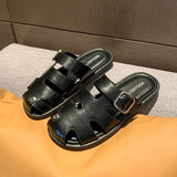Rome Slippers Women Flats Platform Shoes Summer Open Beach Flip Flops 2024 Fashion Slingback Sandals Walking Mujer