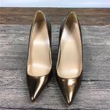 color bronze female high heels exclusive brand patent PU shoes women high heels 10cm 12cm QP027