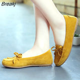 Women Shoes Spring 2023 Moccasin Loafers Luxury Flats Bow Tie Natural Soft Bottom Slip on Ladies Round Head Casual Slip-On