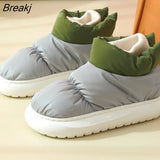 Fur Slippers Women Plush Warm House Slippers Slip on Flat Soft Casual Shoes Slides Couple Cotton Indoor Home Floor