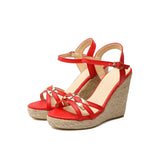 Dress Platform Shoes Boho Wedge Sandals Women 2023 Summer Newest Chunky Style PU Daily Plus Size 34-50 Party Prom