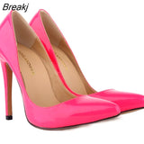 New Women's Pumps Sexy Pointed Toe High Heels Shoes Spring Autumn Office Wedding Patent Leather