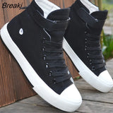 Men Shoes High Top White Canvas Shoe 2021 Summer New Mens Sneakers Fashion Breathable Canvas Sneakers Non-slip Flat Casual