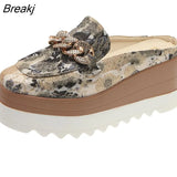 Women Sandals Platform Sandals Metal Decoration Baotou Pointed Toe Women's Outdoor Shoes Zapatos De Mujer Zapatos De