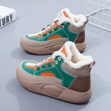 Winter Woman Sneakers Casual Ankle Boots Woman Warm PU Plush Platform Snow Boots Light Keep Warm Ladies Shoes Botas