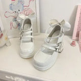 Korean Diamond Mary Jane Shoes Online Celebrity Round Head Black Thick Heels Retro Fashion French High
