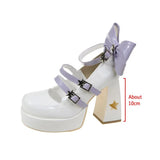 Platform High Heels Pumps Women 2023 Spring Punk Thick Heel Mary Jane Lolita Shoes Woman Patent Leather Cosplay