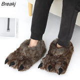 Warm Soft Indoor Floor Slippers Creative Animal Paw Slipper Unisex Funny Cartoon Dinosaur Claw Plush Slides for
