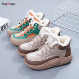 Winter Woman Sneakers Casual Ankle Boots Woman Warm PU Plush Platform Snow Boots Light Keep Warm Ladies Shoes Botas