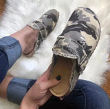 Women's Canvas Mule Clogs Closed Toe Cork Footbed Slide Slippers Ladies Fashion Print Trimmed Fringe
