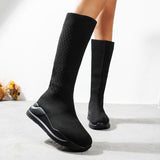 Sock Boots Platform High Boots of Women Fashion Mid-calf Boots Slip-on Casual Sneakers Boots Mujer Autumn Women's