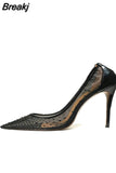 Shoes pointed toe glitter rhinestone stiletto sexy 12cm high heel wedding party dating pumps 8cm 10cm SJ007