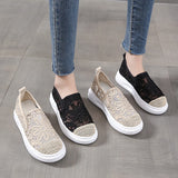Women Flat Sneakers New Comfy Light Thick Sole Breathable Mesh Female Shoes Slip-On Spring Stylish Trend Zapatillas