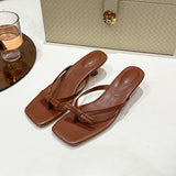 Breakj Summer New Large-Size Toe Square Bow Bow Fine Heel Heel Cold