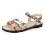 Women's Braided Sandals Summer 2024 Flat Sandals Woman Shoes Elegant Girls Sandalias Dress Shoe for Student Plus Size