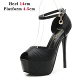 Sandals Women Shoes 2023 Gladiator High Heels 12CM Platform Sandals Pumps Peep Toe Ladies Shoes Party Bridal Wedding