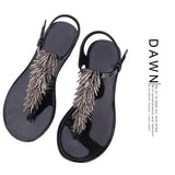 Women's Shoes Flip-flops Sandals for Woman Black Footwear Plastic with Low Heels Summer 2023 Crystal Pvc Wholesale Luxury Sale