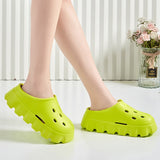 Hollow Out Women's Cloud Slippers 2023 New Closed Toe High Platform Woman Slipper Outdoor Non Slip Thick Bottom