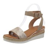 Strap Wedge Sandals for Women Summer 2023 High Heel Open Toe Buckle Gladiator Shoes Woman Non Slip Platform Sandals