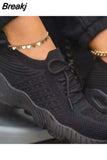 Large Size Flying Woven Sports Shoes Women's Mesh Breathable Casual Women's Single Shoes Running