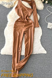 Sexy Women PU Leather Skinny Jumpsuits Fashion Streetwear Long Sleeve Irregular Cut Out Slim Bodycon One-piece