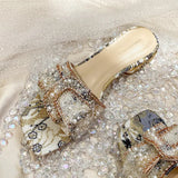 Sandals, Women's Summer Outside Wear Fashion Flat Women's Rhinestone Sandals, Casual Beach Flip-flops, Women's