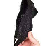 Lace Sexy Pointed Toe Women Shoes Summer 2023 Designer Mid Heels Shallow Mature Dress Woman Shoes Pumps Mujer