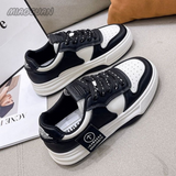 Shoes Women's Sneakers New Muffin Thick Bottom Khaki Black White Color Matching Fashion Women's Shoes Casual Sports