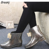 Boots Camellia Rain Boots Non-slip Water Shoes Fashion Rubber Shoes Short Tube Water Boots Cute Women's Boots Women
