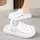 Women's White Hollow Out Platform Sandals 2024 New Summer Eva Garden Shoes for Women Comfortable Non Slip Beach Slippers