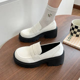 Women's Loafers 2023 Spring/Autumn British Style Slip-on Platform Mary Jane Shoes Girls Japanese School Jk Uniform Lolita
