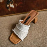 Heels Slippers Women Wear Thick Heels Sandals Women 2024 New Summer Fashion Women's Sandalias De
