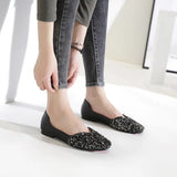 Women's Ballet Flats Fashion Princess Shoes for Casual Crystal Boat Shoes Sparkling Rhinestone Women Flats Lazy Loafers