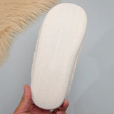 Cartoon Blue Eye Fur Slippers Women Home Warm Closed Toe Cute Cotton Slippers Woman Indoor Soft Lamb Wool Winter