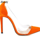 Flock Thin Heels Women Pumps Sexy Women's Pointed Toe Velvet High Dress Shoes Woman Party