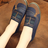 Women Flats Shoes Autumn Retro Female Sneakers Old Beijing Cloth Shoes Mujer Slip-On Breathable Lazy Mom Shoes Zapatillas