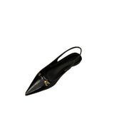Flat-Bottomed Black Baotou Sandals Fairy Shoes 2023 New Spring And Summer Pointed Diamond Single