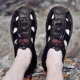 Men Summer Shoes Genuine Leather New Men Sandals Beach Fashion Slippers Outdoor Non-slip Casual Driving Shoes Big Size