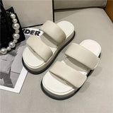 Shoes Woman 2024 Slippers Flat Platform Pantofle Luxury Slides New Rubber Designer Fashion PU Female Shoes Womens Slippers