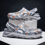 Slippers Men Beach Sandals EVA Bottom Hollow Clog Slippers Comfortable Beach Mules Shoes Men Hole
