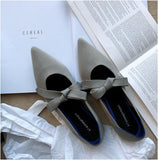 Weaving Bowknot Pointy Toe Ballet Shoes Women Cozy Flats Pregnant Shoes Breath Mixed Color Shallow Knitted Ballerina