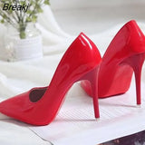 For Women 2023 Spring High Heel Pumps Sexy Foot Fetish Alternative Passion Sexy Red Bottom Pointed 10 CM Zapatos De