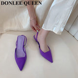 Flip-flop Sandals Women Stiletto Open Toe Purple Bow Knot High Heels 2023 Fashion Roman Sandal Elegant Mule Slipper