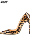 Women Pumps Leopard White Shoes Woman High Heels Stiletto Evening Shoes Patent Leather Sexy Designer Heels QP033